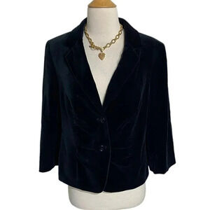 The Limited women’s L‎ black velvet 2 button blazer